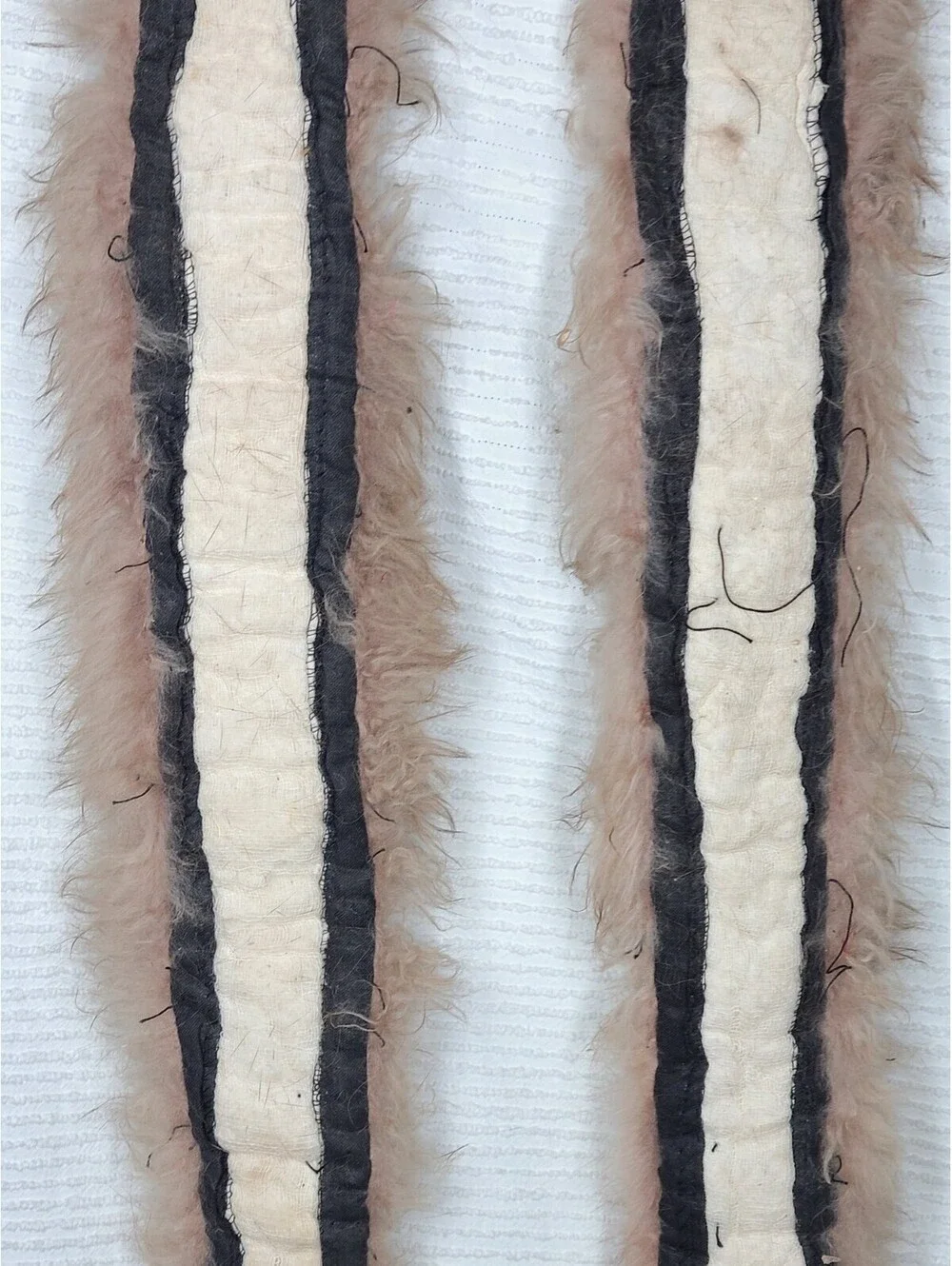 Vtg 40s Sable Mink Fur Sew On Collar Fluffy Taupe Tan Two Whole Pelts Genuine